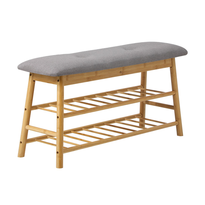 Shoe Storage Bench Bamboo Shoes Rack Cabinet Shelf Organiser Stool 90Cm