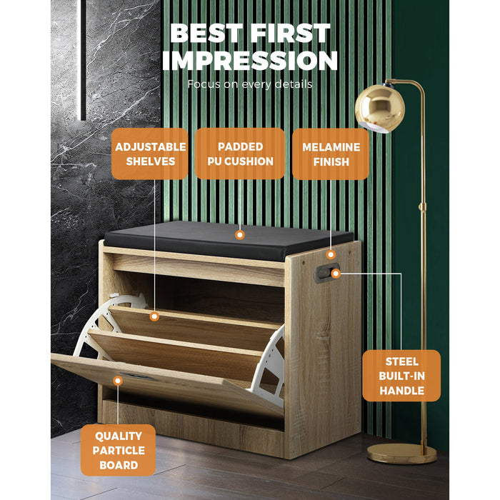 Shoes Rack Storage Shoe Cabinet Bench Shelf Organiser Cupboard 15 Pairs