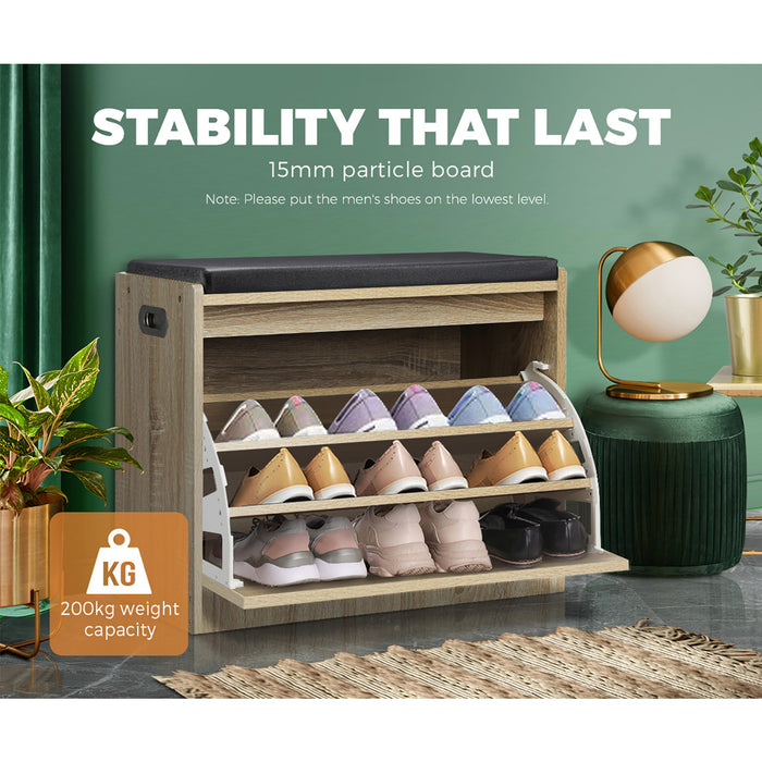 Shoes Rack Storage Shoe Cabinet Bench Shelf Organiser Cupboard 15 Pairs