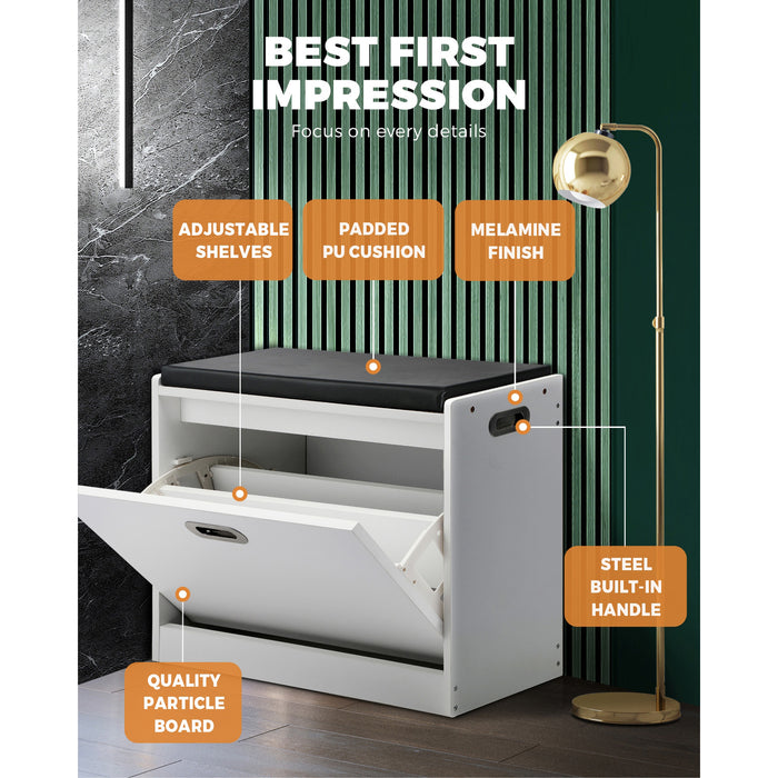 Shoes Rack Storage Shoe Cabinet Bench Shelf Organiser Cupboard 15 Pairs