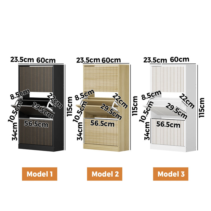 Shoe Rack Storage Cabinet Organiser Drawers 3 Doors 30 Pairs