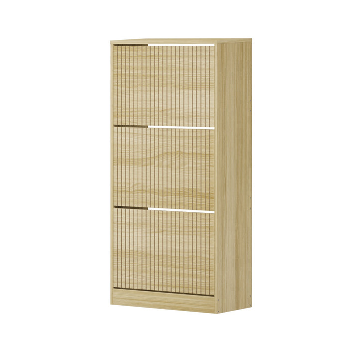 Shoe Rack Storage Cabinet Organiser Shelf 3 Doors 30 Pairs