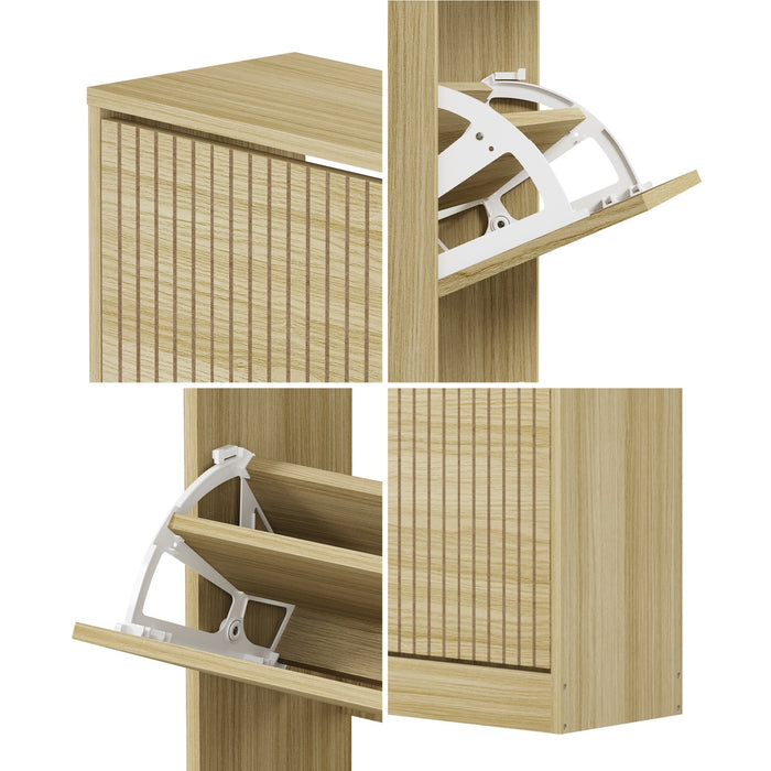 Shoe Rack Storage Cabinet Organiser Drawers 3 Doors 30 Pairs