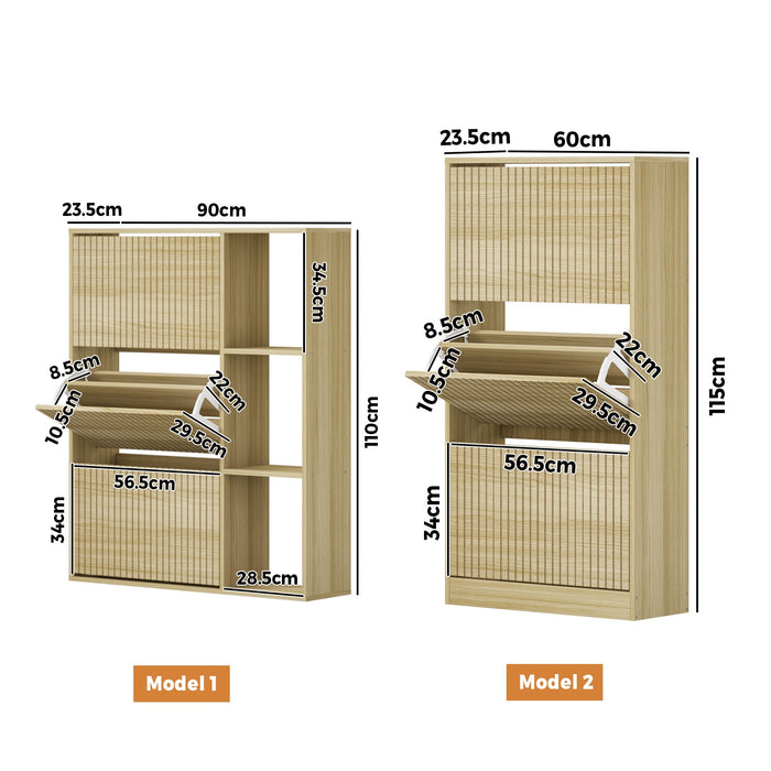 Shoe Rack Storage Cabinet Organiser Shelf 3 Doors 30 Pairs