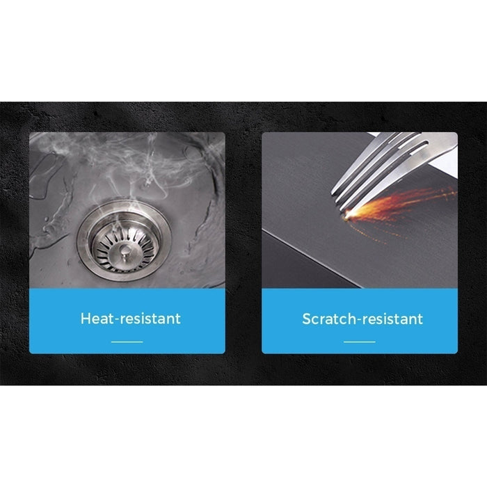 Kitchen Sink 44X44Cm Stainless Steel Single Bowl Basin With Waste Black