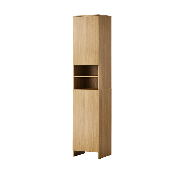 Bathroom Cabinet Storage Laundry Tall Slim Floor Cupboard Natural