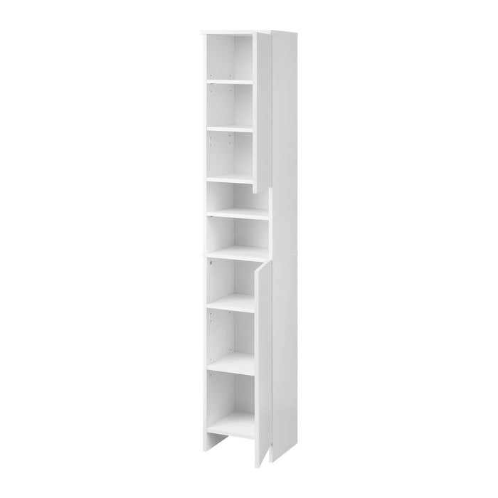 Bathroom Cabinet Storage Laundry Tall Slim Toilet Floor Cupboard White