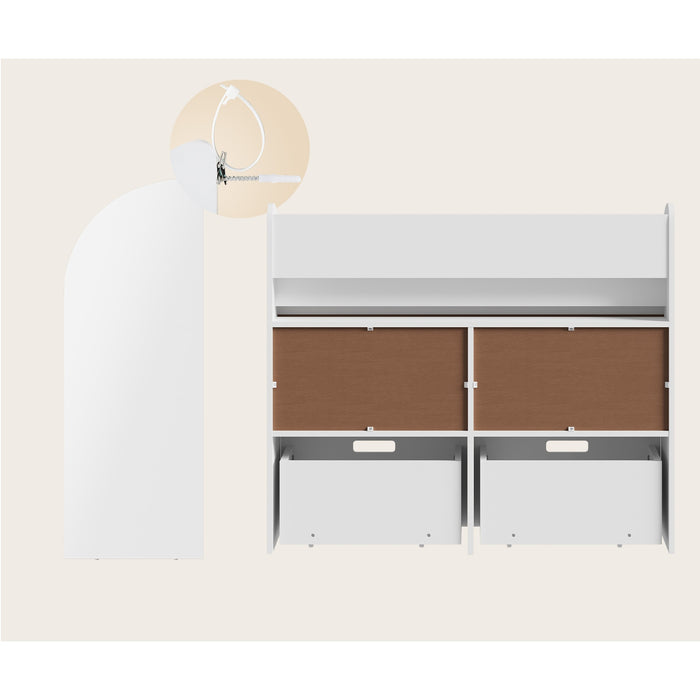 Kids Bookshelf Children Bookcase Toy Storage Box Display Shelf White