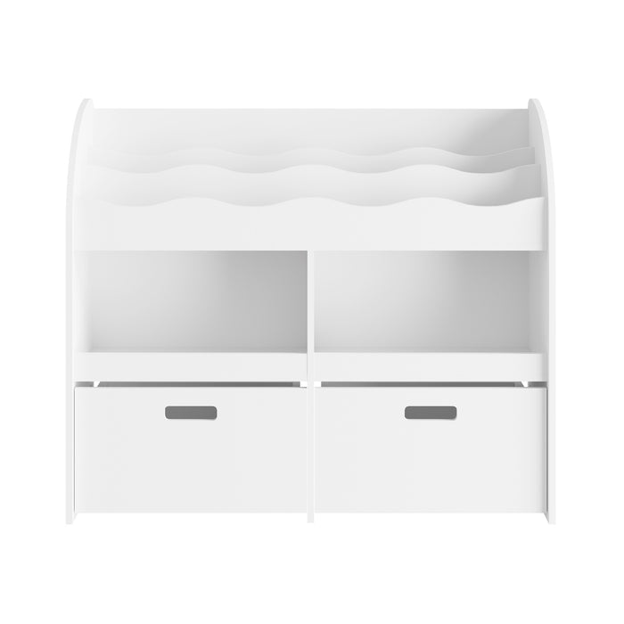 Kids Bookshelf Children Bookcase Toy Storage Box Display Shelf White