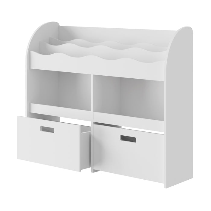 Kids Bookshelf Children Bookcase Toy Storage Box Display Shelf White
