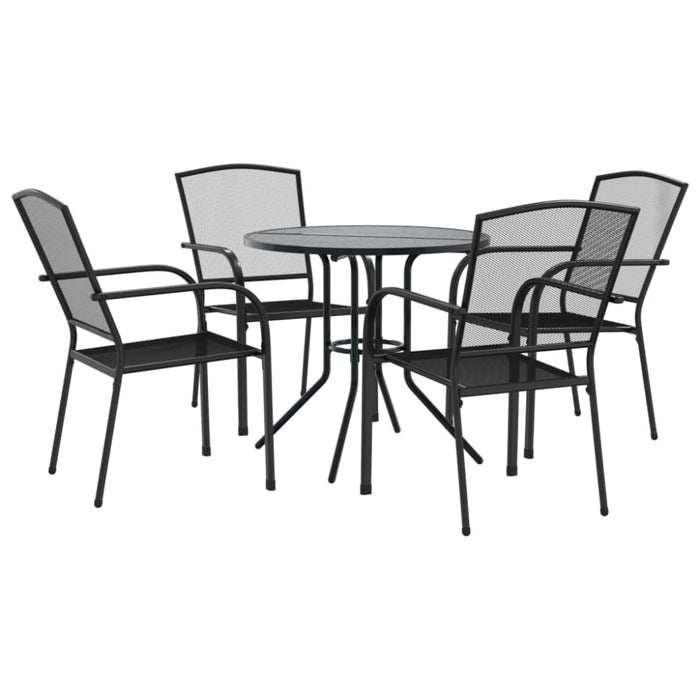 Stackable Garden Chair Set 5 Pcs Anthracite Powder-coated