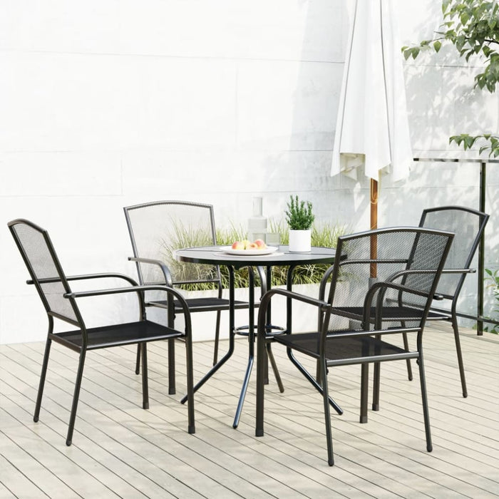 Stackable Garden Chair Set 5 Pcs Anthracite Powder-coated