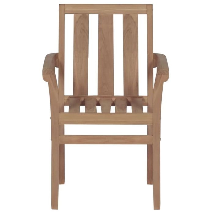 Stackable Garden Chairs 2 Pcs Solid Teak Wood Atbao