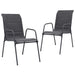 Stackable Garden Chairs 2 Pcs Steel and Textilene