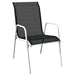 Stackable Garden Chairs 2 Pcs Steel and Textilene Black