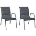 Stackable Garden Chairs 2 Pcs Steel and Textilene Black
