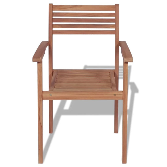 Stackable Garden Chairs 4 Pcs Solid Teak Wood Atbti
