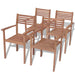 Stackable Garden Chairs 4 Pcs Solid Teak Wood Atbti