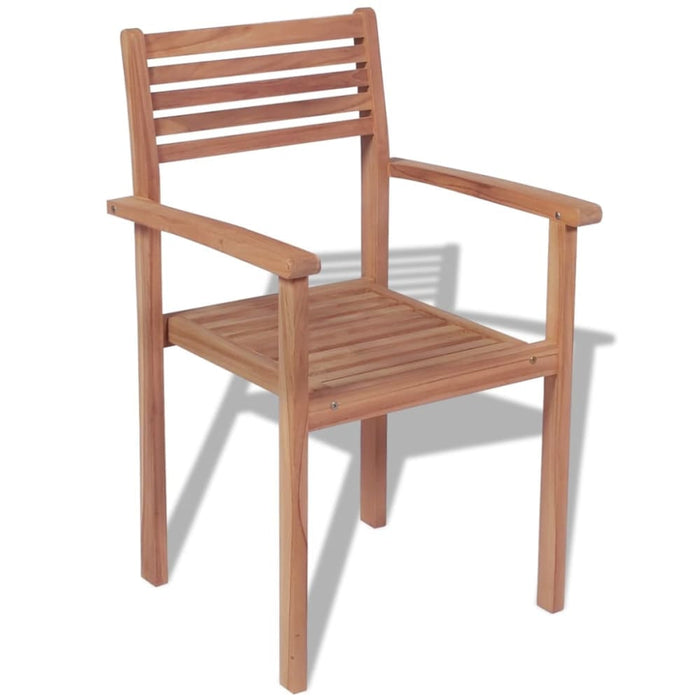 Stackable Garden Chairs 4 Pcs Solid Teak Wood Atbti