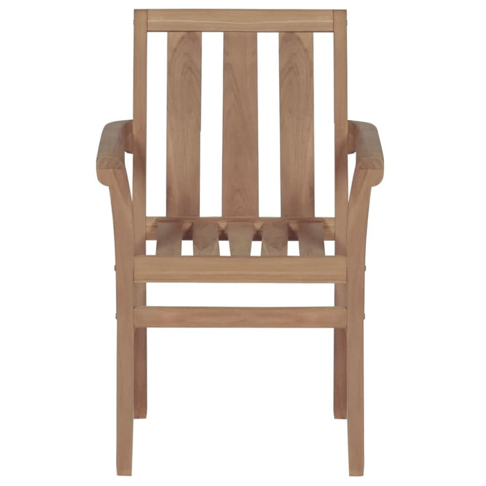 Stackable Garden Chairs 4 Pcs Solid Teak Wood Tbittil