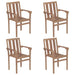 Stackable Garden Chairs 4 Pcs Solid Teak Wood Tbittil