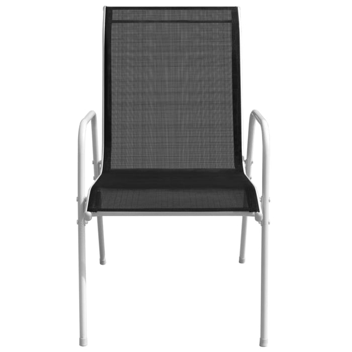 Stackable Garden Chairs 4 Pcs Steel and Textilene Black
