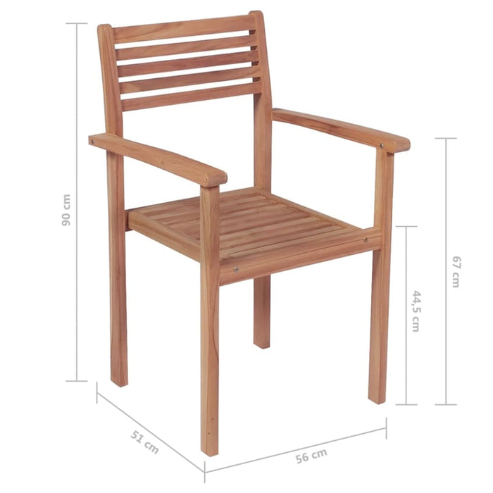 Stackable Garden Chairs 8 Pcs Solid Teak Wood Tbixpkk