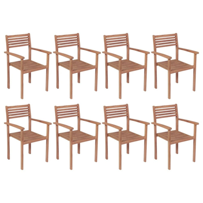 Stackable Garden Chairs 8 Pcs Solid Teak Wood Tbixpkk