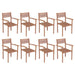 Stackable Garden Chairs 8 Pcs Solid Teak Wood Tbixpkk
