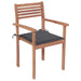 Stackable Garden Chairs with Cushions 8 Pcs Solid Teak Wood