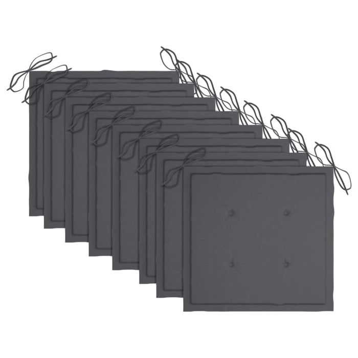 Stackable Garden Chairs with Cushions 8 Pcs Solid Teak Wood