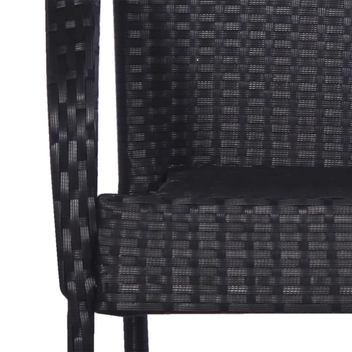 Stackable Outdoor Chairs 2 Pcs Poly Rattan Black Aaxtn