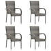 Stackable Outdoor Chairs 4 Pcs Grey Poly Rattan Tobbnp