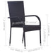 Stackable Outdoor Chairs 4 Pcs Poly Rattan Black Tobbna