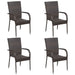 Stackable Outdoor Chairs 4 Pcs Poly Rattan Brown Tobbnt