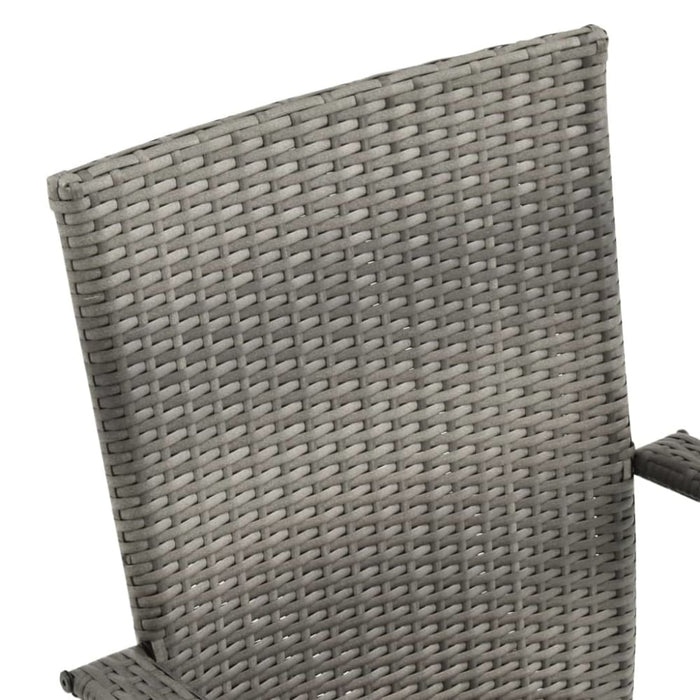 Stackable Outdoor Chairs 6 Pcs Grey Poly Rattan Tobbnn
