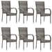 Stackable Outdoor Chairs 6 Pcs Grey Poly Rattan Tobbnn