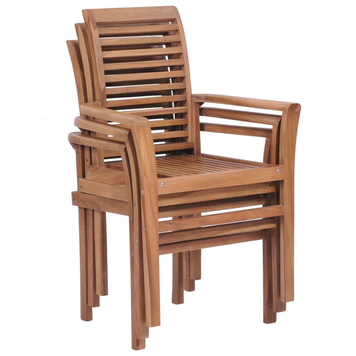 Stacking Dining Chairs 2 Pcs Solid Teak Aalla