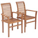 Stacking Dining Chairs 2 Pcs Solid Teak Aalla