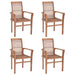 Stacking Dining Chairs 4 Pcs Solid Teak Aallp