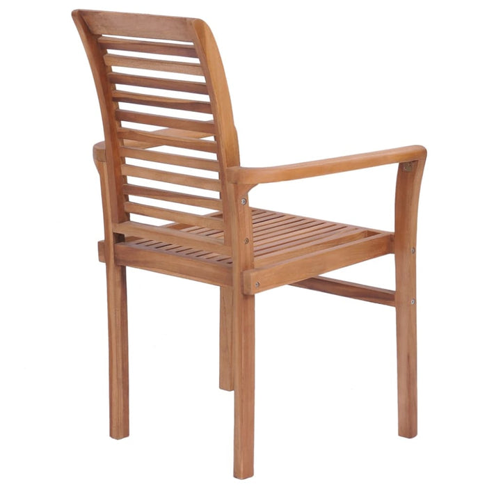 Stacking Dining Chairs 4 Pcs Solid Teak Aallp