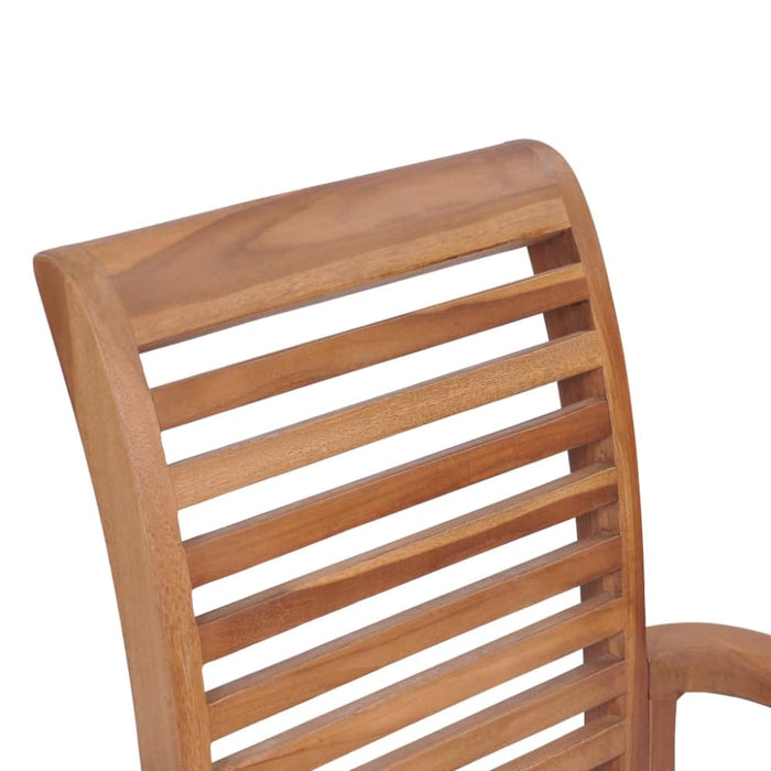 Stacking Dining Chairs 4 Pcs Solid Teak Aallp