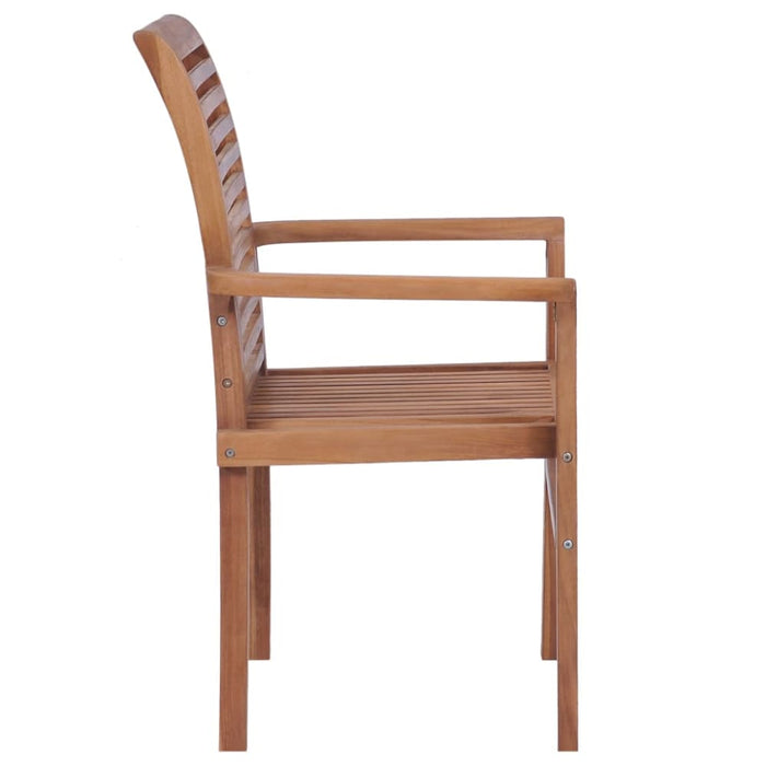 Stacking Dining Chairs 4 Pcs Solid Teak Aallp