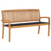 Stacking Garden Bench with Cushion Solid Teak Wood Tblttbl