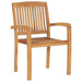 Stacking Garden Dining Chairs 2 Pcs Solid Teak Wood Aktni
