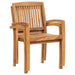 Stacking Garden Dining Chairs 2 Pcs Solid Teak Wood Aktni
