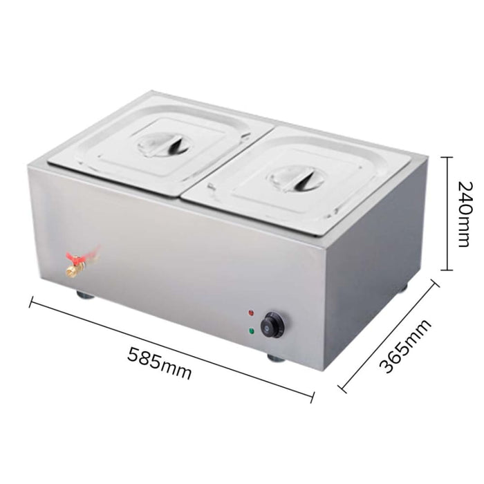 Stainless Steel 2 x 1 Gn Pan Electric Bain-marie Food Warmer