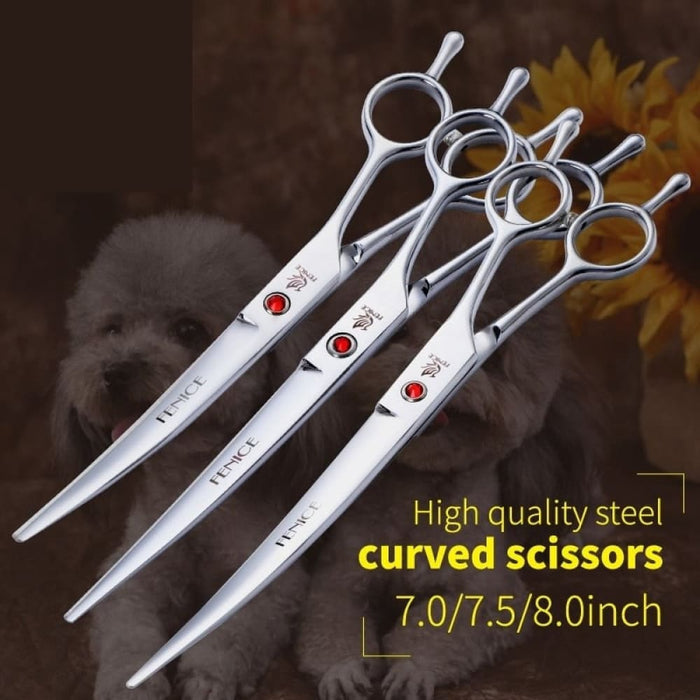 Stainless Steel 7 7.5 8 Inch Curved Scissors Pet Dog