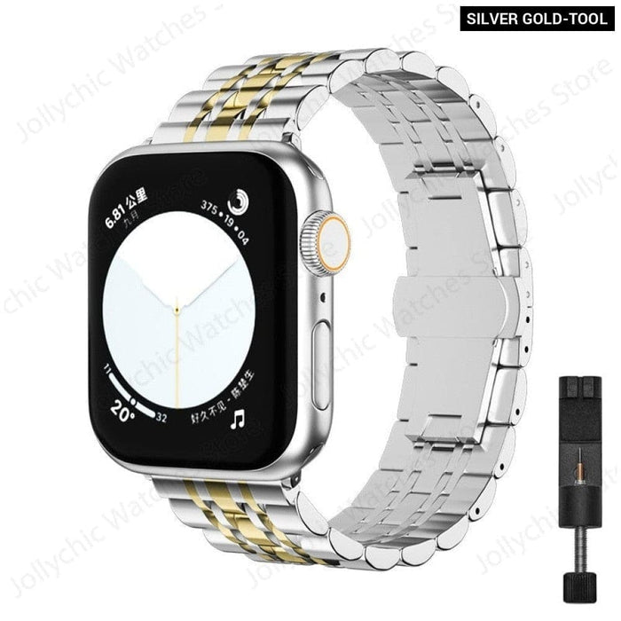 Stainless Steel Adjustable Replacement Band for Apple Watch