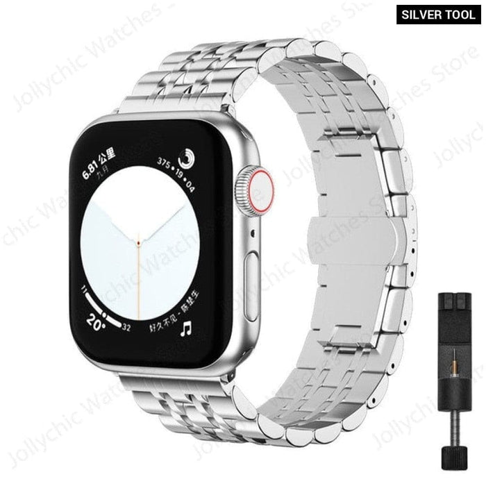 Stainless Steel Adjustable Replacement Band for Apple Watch